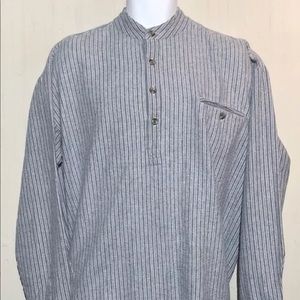 Lee Valley Men's Grandfather Collar Stripped XL